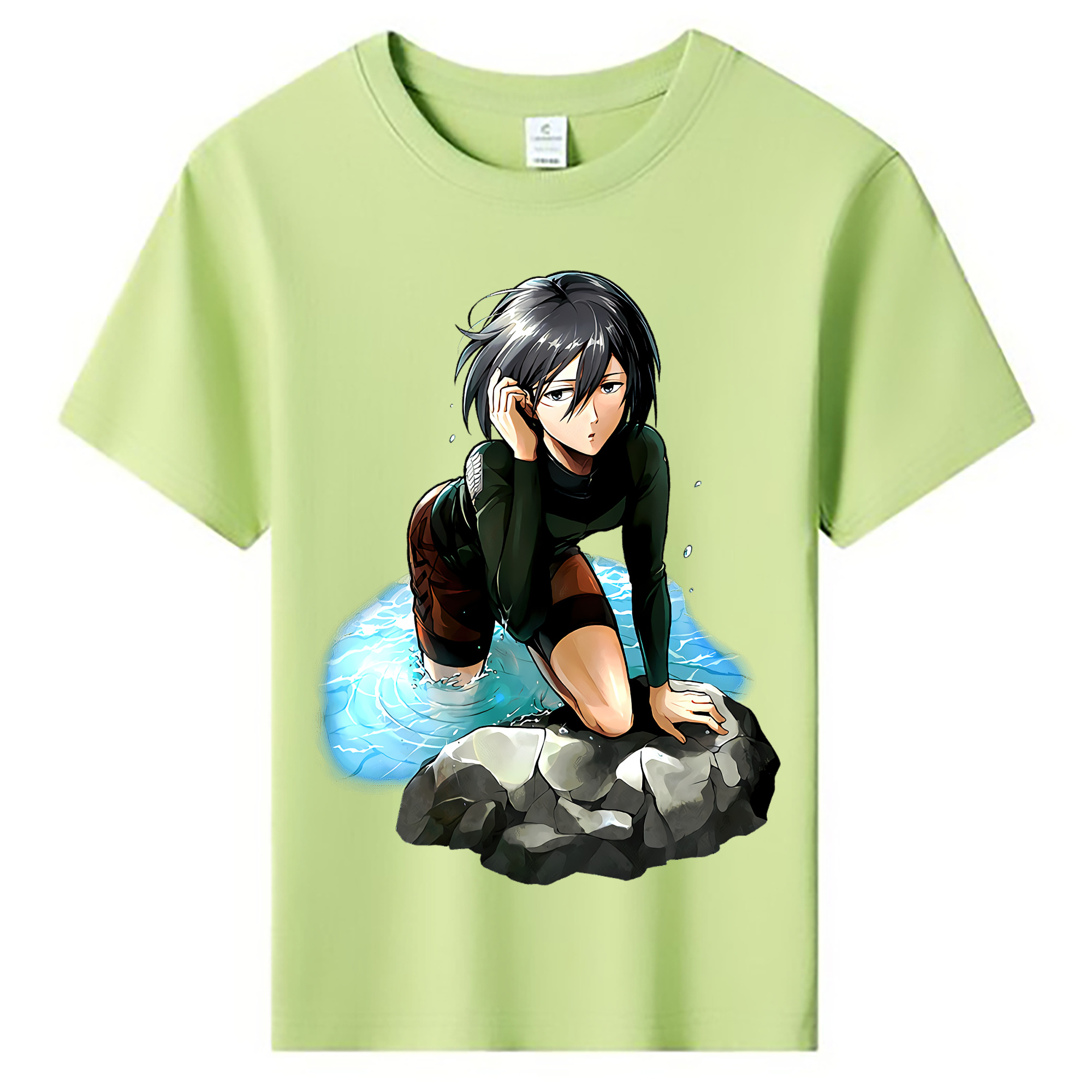 （画像用） 進撃の巨人 ミカサ·アッカーマン Attack on Titan Mikasa Ackerman 綿100％キッズTシャツ（フロントプリント）